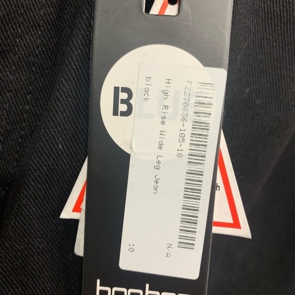 NWT BooHoo high rise, wide leg black jeans, size 6 Grunge Goth Whimsigoth - Picture 5 of 14